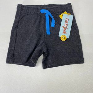 Cat & Jack Baby Boys Knit Shorts Gray Heathered Drawstring Pockets 12M New.